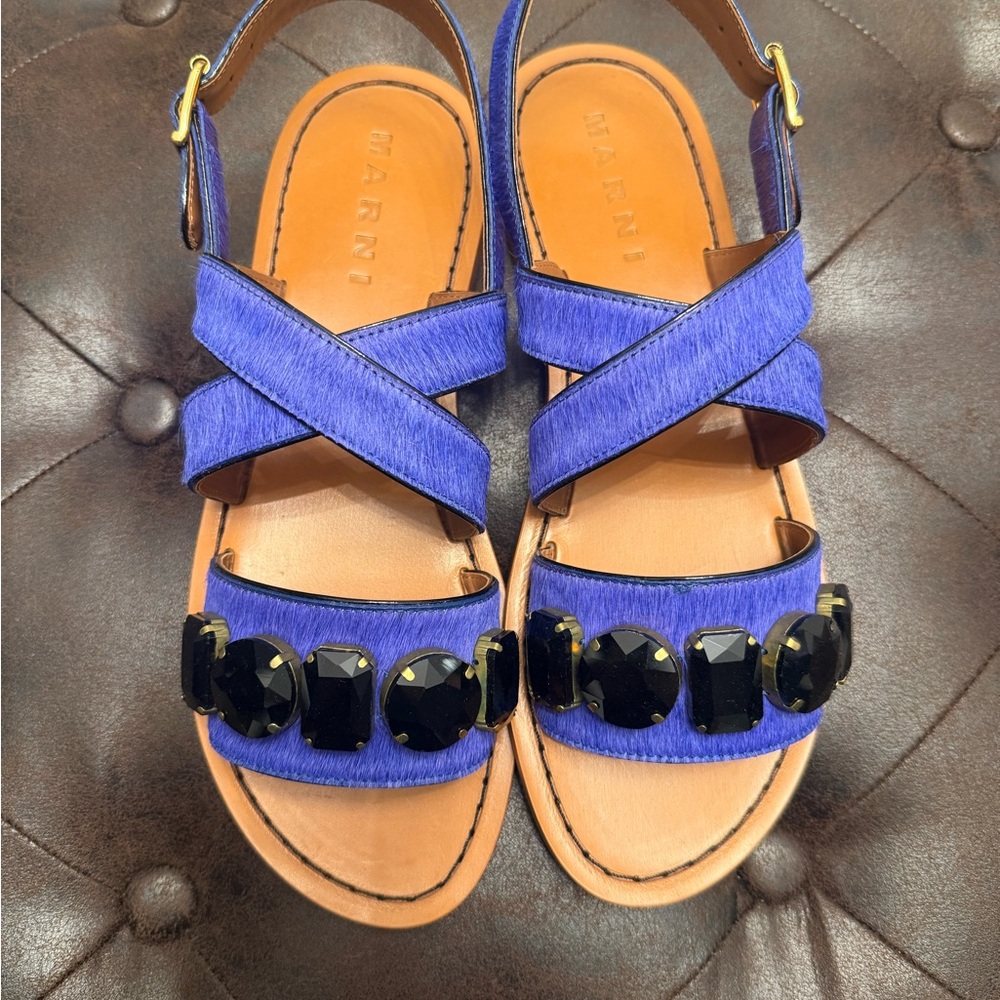 Marni Women's Blue and Black Sandals